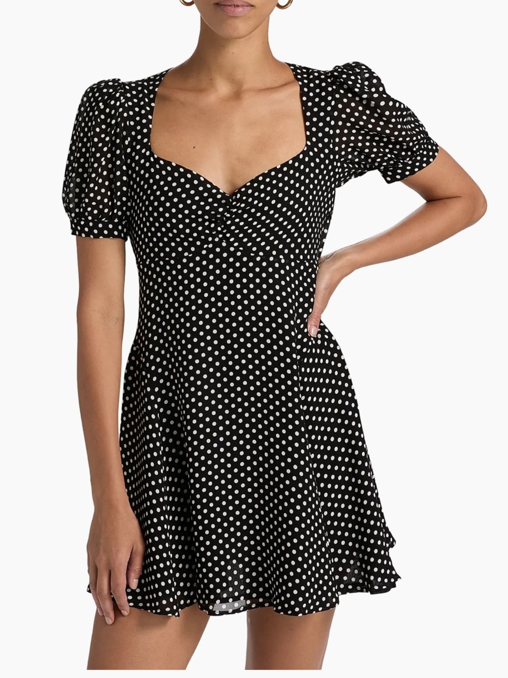 NWT REFORMATION Rebecca Polka Dot Mini Dress! - Picture 6 of 11